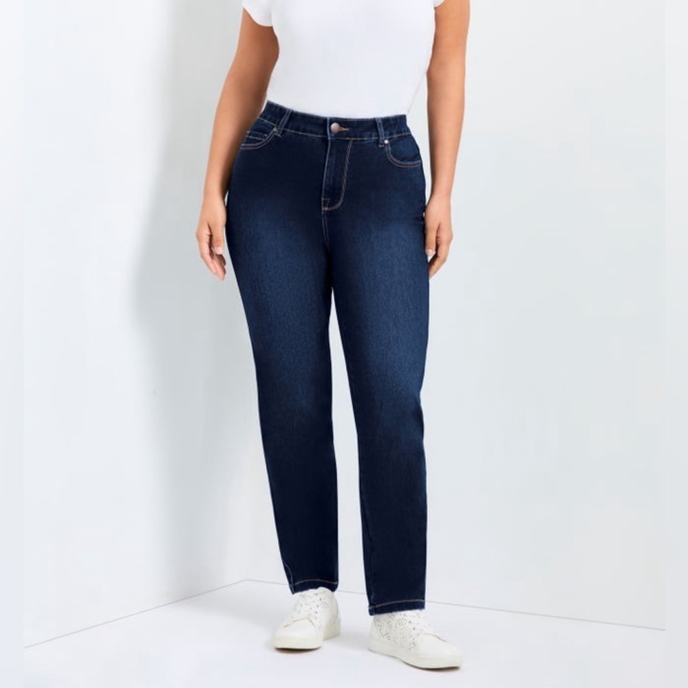 Avenue Denim Straight Leg Dark Wash Jeans Plus Size 28 Average